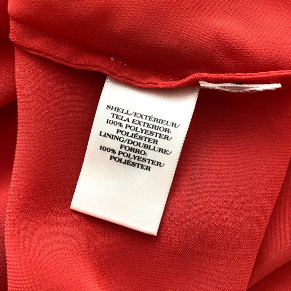 Ann Taylor Chiffon Georgette Orange Midi Dress Size 4 - Picture 9 of 16